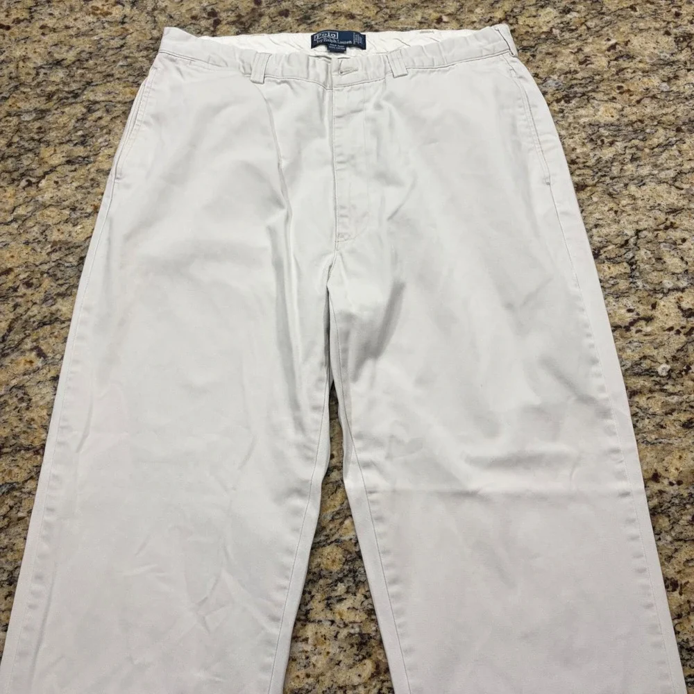 Polo Ralph Lauren Philip Pant Mens 36x34 Beige Cotton Chino Straight Leg Stone